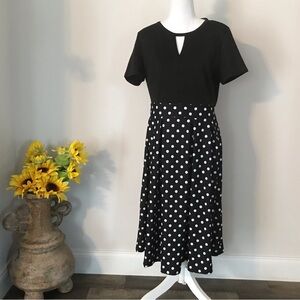 Yacun Black & White Polka Dot Dress